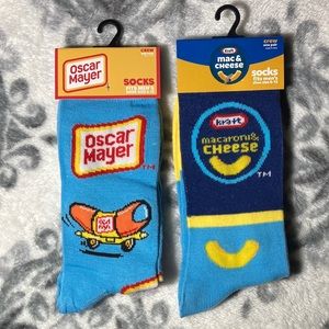 Men’s Novelty Socks Kraft mac and cheese and Oscar Mayer